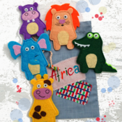 Felt animals, finger puppets, gift for kids, first birthday, felt finger puppets .