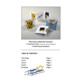Happy Hanukkah Hand Crafted Greeting Card Set Paper Craft Projects