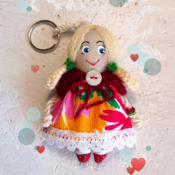 Keychain rag doll. Pendant doll. Doll accessory. Handmade doll-keychain. Gifts for girls.