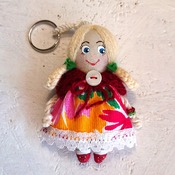 Keychain rag doll. Pendant doll. Doll accessory. Handmade doll-keychain. Gifts for girls.