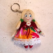 Keychain rag doll. Pendant doll. Doll accessory. Handmade doll-keychain. Gifts for girls.