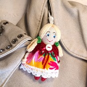 Keychain rag doll. Pendant doll. Doll accessory. Handmade doll-keychain. Gifts for girls.