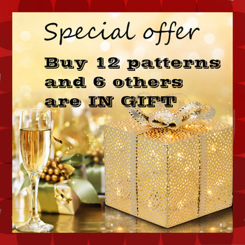 SPECIAL OFFER - Buy 12 Cross Stitch Patterns and 6 others are in Gift (total = 18)