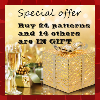 SPECIAL OFFER - Buy 24 Cross Stitch Patterns and 14 others are in Gift (total = 38)