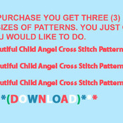 Beautiful Child Angel Cross Stitch Pattern***L@@K***Buyers Can Download Your Pattern As Soon As They Complete The Purchase