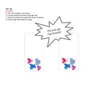 Butterflies Gift Bag Template PDF Instant Download