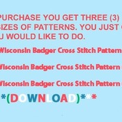 ( CRAFTS ) Wisconsin Badger Cross Stitch Pattern***L@@K***Buyers Can Download Your Pattern As Soon As They Complete The Purchase