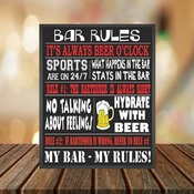 Bar Rules Metal Sign, Ideal for Bar, Pub, Man Cave, Shed