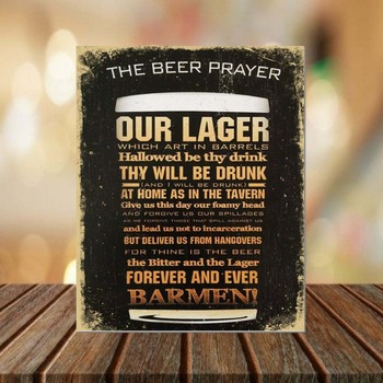 BEER PRAYER Metal Sign, Ideal for Bar, Pub, Man Cave, Shed