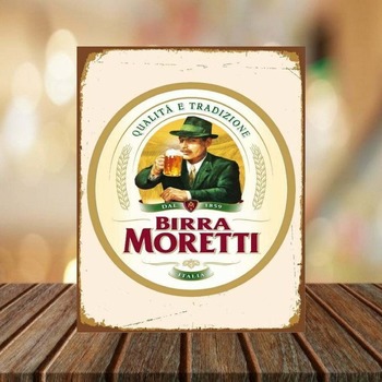 Birra Moretti Metal Sign, Ideal for Bar, Pub, Man Cave, Shed,