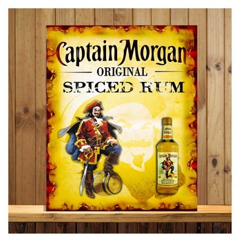 Captain Morgan Spiced Rum Metal Beer Sign ideal for bar, pub, man cave