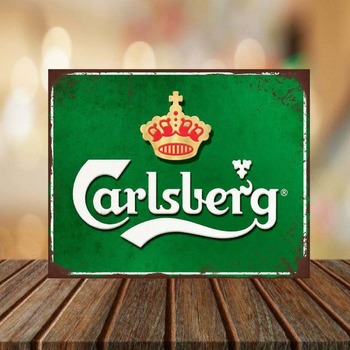 Carlsberg Larger Metal Sign, Ideal for Bar, Pub, Man Cave, Shed