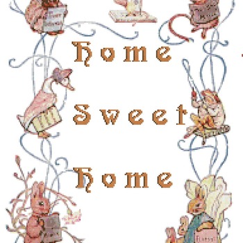counted cross stitch pattern Home sweet home potter pdf 279x237 stitches CH1241