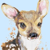 Counted Cross Stitch pattern watercolor fawn chart 212 * 264 stitches BN1742