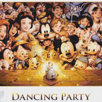 counted cross stitch pattern disney dancing party 441*270 stitches CH884