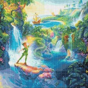 counted Cross stitch pattern Peter Pan in Neverland 495 x 371 stitches CH805