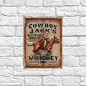 Cowboy Jacks Whiskey, Retro tin metal sign nostalgic art gift Home Decor