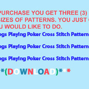 Dogs Playing Poker Cross Stitch Pattern***L@@K***Buyers Can Download Your Pattern As Soon As They Complete The Purchase