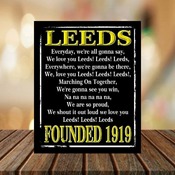 Leeds football Song Metal Sign, Ideal for Bar, Pub, Man Cave, Shed