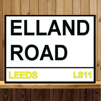 Leeds United Elland Road Metal Football Street Sign ideal for bar, pub, man cave
