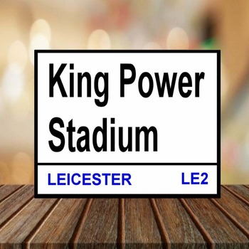 Leicester Metal Football Street Sign, Ideal for Bar, Pub, Man Cave, Shed