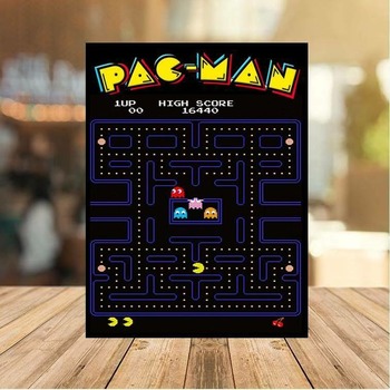 Pac Man classic 80s METAL WALL sign PLAQUE retro gaming man cave games room bar