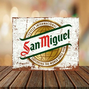 San Miguel Spanish Larger Metal Sign, Ideal for Bar, Pub, Man Cave, Shed