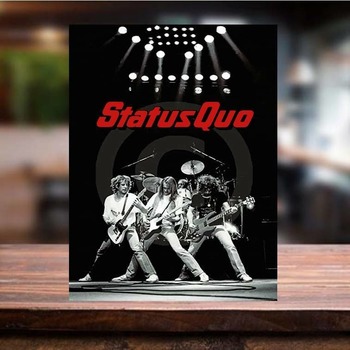 Status Quo Live Concert Sign Retro Metal Plaque, Pub, Bar, man cave shed rock