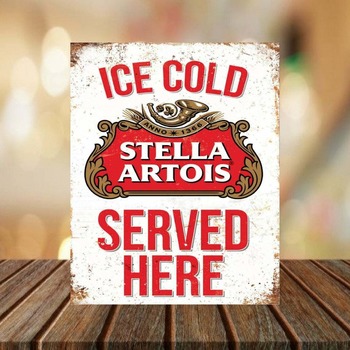 Stella Artois Retro Metal Sign Plaque Pub Home Bar man cave beer garden gift
