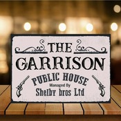 The Garrison Peaky Blinders Metal Sign Plaque, Pub, Bar, man cave beer lager garden