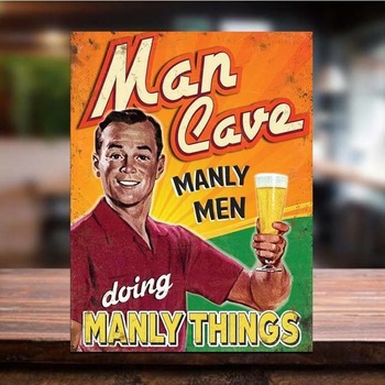 VINTAGE RETRO STYLE METAL WALL SIGN PLAQUE MAN CAVE GARAGE SHED FUNNY GIFT