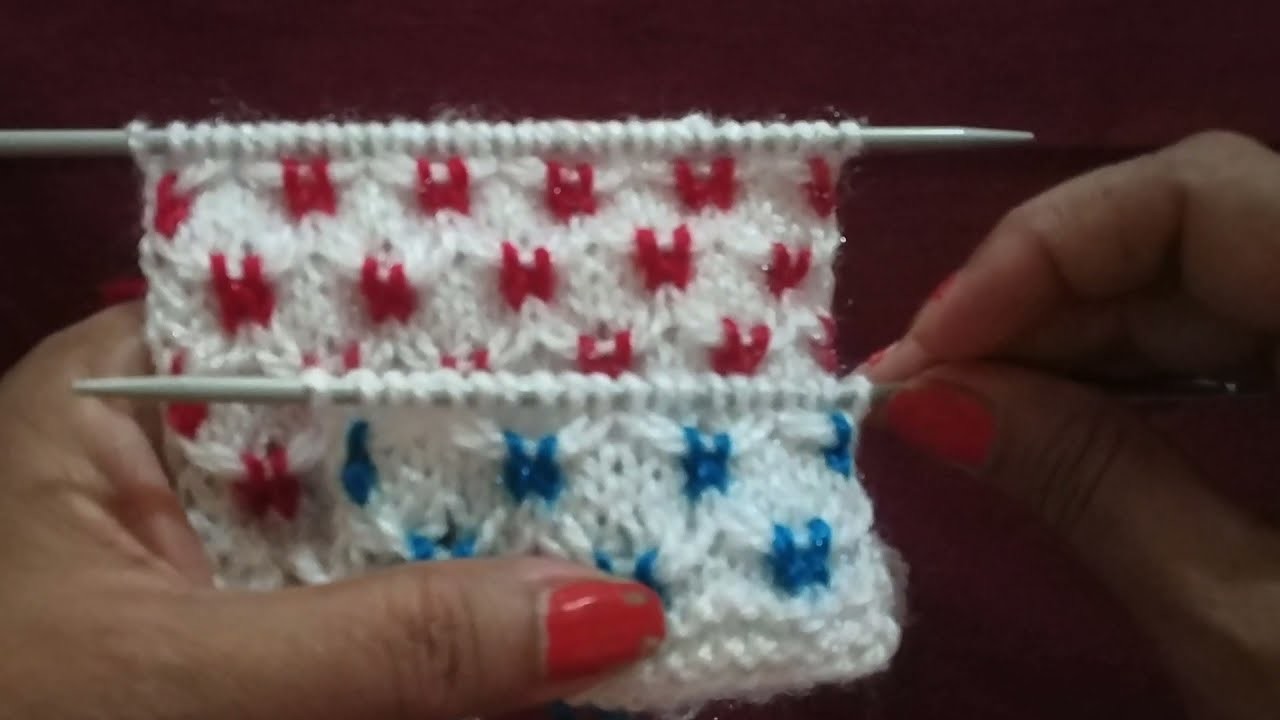 Beautiful new knitting pattern of two colours.