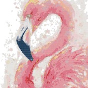 Counted Cross Stitch pattern watercolor phoenicopterus 138x184 stitches CH1498