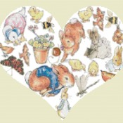 Counted cross Stitch Pattern beatrix potter into heart 151x132 stitches CH1538