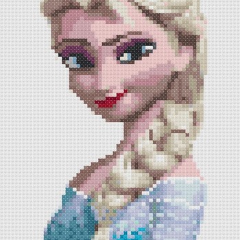 counted cross stitch pattern Princess Elsa pose pdf chart 46x98 stitches CH579