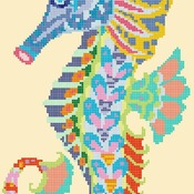 counted cross stitch pattern seahorse needlepoint 97*165 stitches CH1592