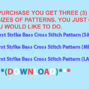 First Strike Bass Cross Stitch Pattern***L@@K***Buyers Can Download Your Pattern As Soon As They Complete The Purchase