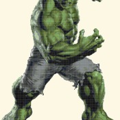 counted cross stitch pattern Hulk by Marvel pdf chart 167x234 stitches CH1294