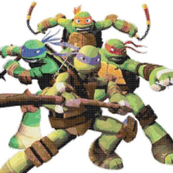 Counted Cross Stitch pattern ninja turtles superheroes 313 * 202 stitches CH772