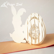 Easter pop-up card template | 3D Bunny with an egg card template