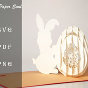 Easter pop-up card template | 3D Bunny with an egg card template