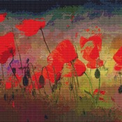 Poppies In The Breeze Cross Stitch Pattern