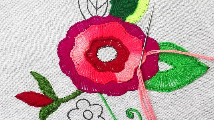 ✅ amazing hand embroidery designs of a big flower pattern - best choice for room decoration ideas