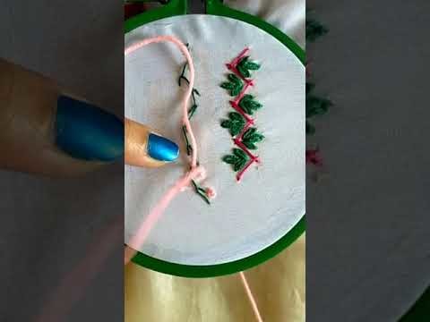 Basic Hand Embroidery stitch border for beginners #shorts