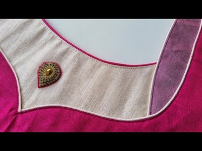 Beautiful patch work blouse design || latest blouse back neck design cutting and stitching