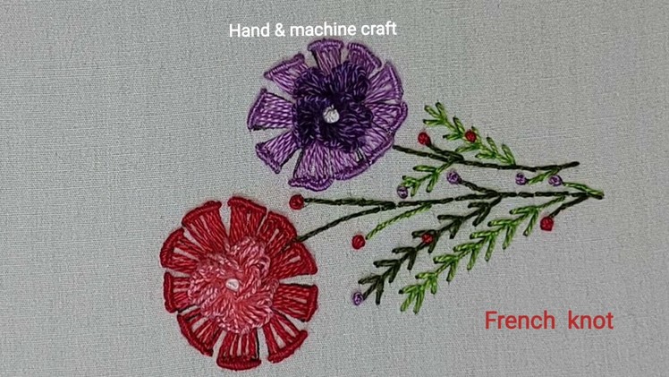 Bouquet Embroidery | Hand Embroidery: Cast on Stitch and drizzle  Stitch