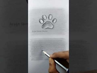 Cat footprint???? 3D drawing tutorial #shorts