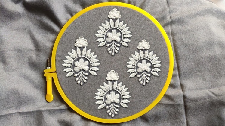 Chikankari Embroidery Design For Kurti and Dress, Hand Embroidery Tutorial, Flower embroidery