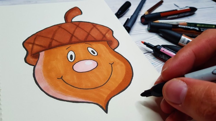 DRAWING for KIDS - HAPPY ACORN ????????️ #shorts
