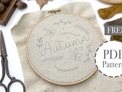 Easy Autumn Hand Embroidery Design - PDF pattern